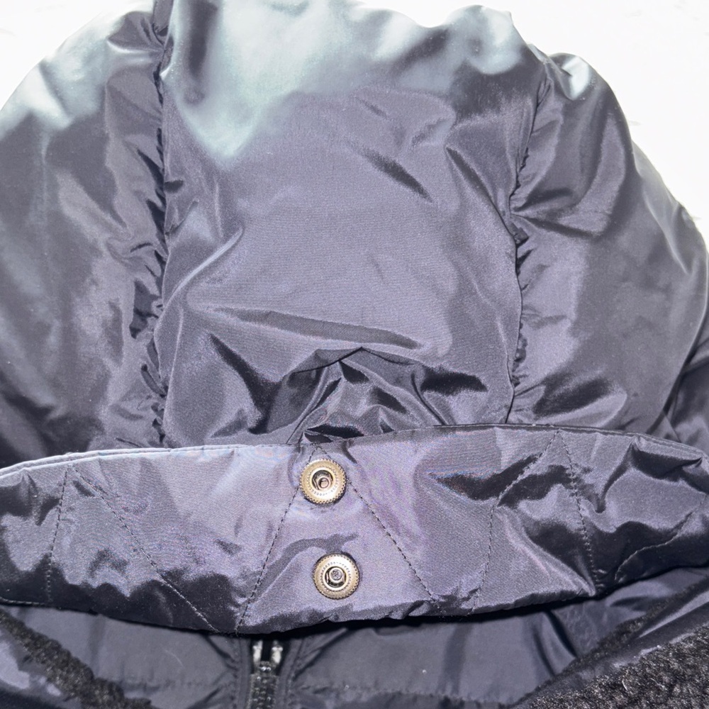 EUC Women's Black Puffer Down Coat trimmed removable hood Waist Defined by Coach - Picture 12 of 15